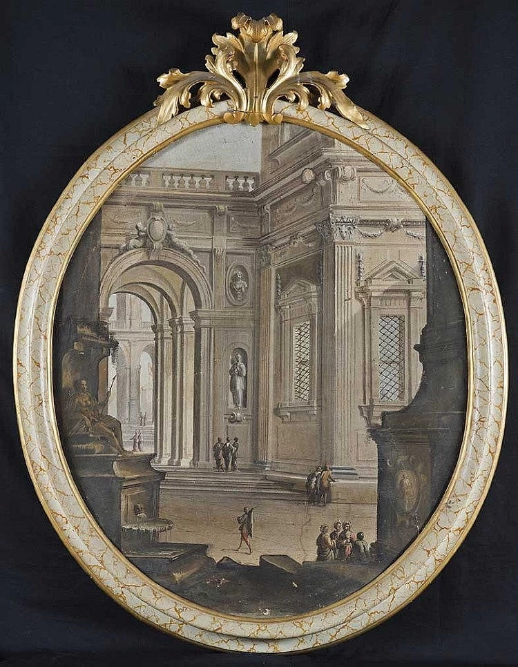 Capriccio architettonico con cortile rinascimentale